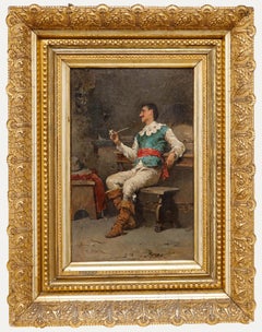 Attrib. Francesco Vinea (1845-1902) - Late 19th Century Oil, A Man in a Taverna