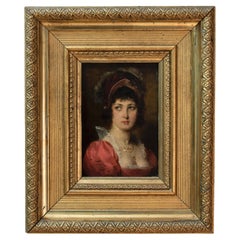 Francesco Vinea  Portrait d'une jeune femme peinture 