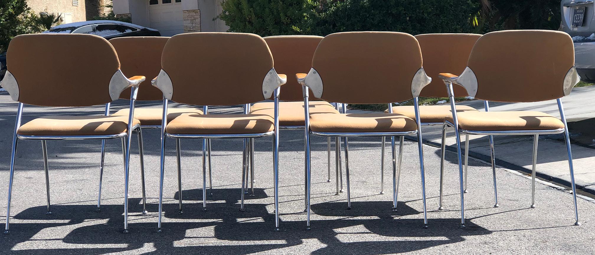 Mid-Century Modern Francesco Zaccone for Thonet Aluminum, Chrome and Birch Armchairs