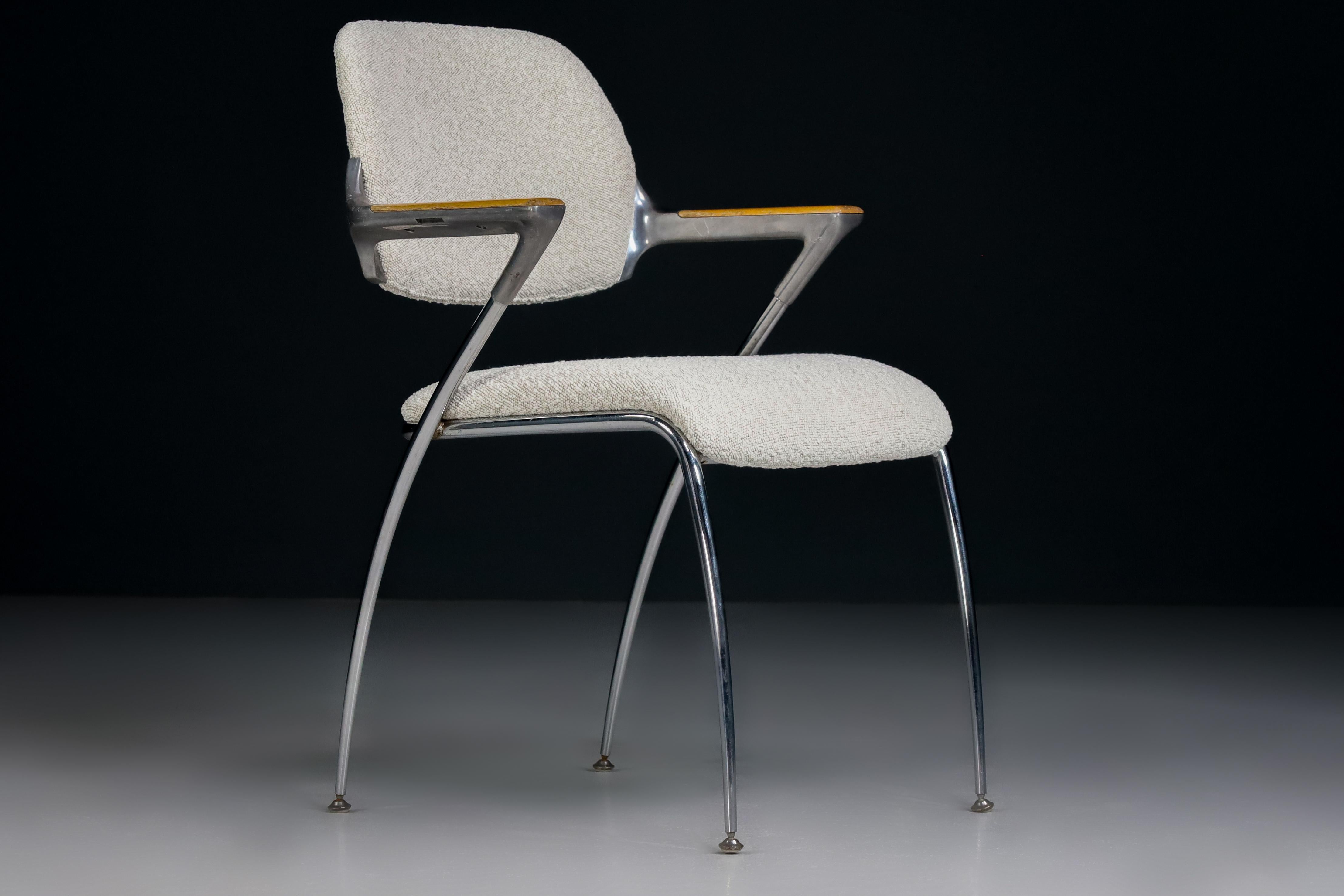 Moderne Francesco Zaccone for Thonet Golf Chairs in New Bouclé Upholstery, Allemagne 1970 en vente