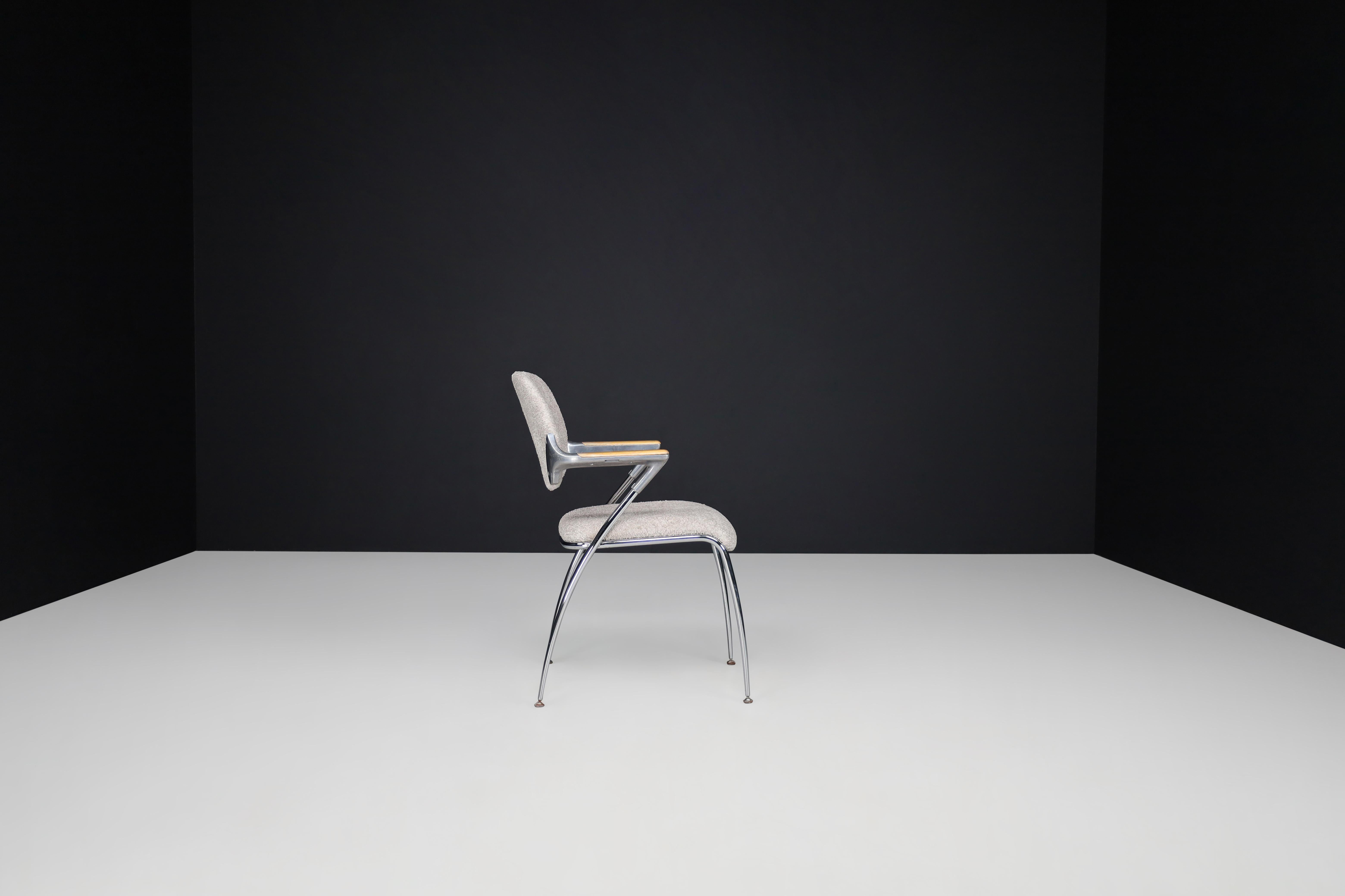 Aluminum Francesco Zaccone for Thonet Golf Dining Chairs, Germany, 1970 For Sale
