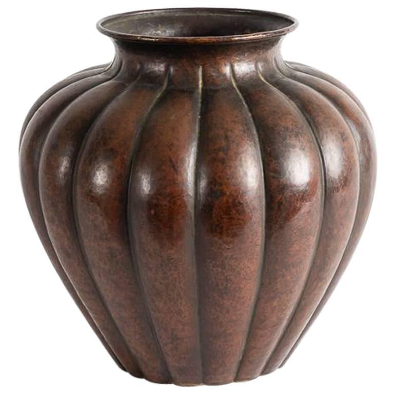 French Francesco Zambon, Large Dinanderie Vase, Copper, 1910