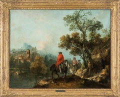 18th century Italian landscape painting - Knights - Oil canvas Zuccarelli Italy