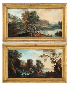 18th century Venetian lanscape painting - Zuccarelli - Oil on canvas