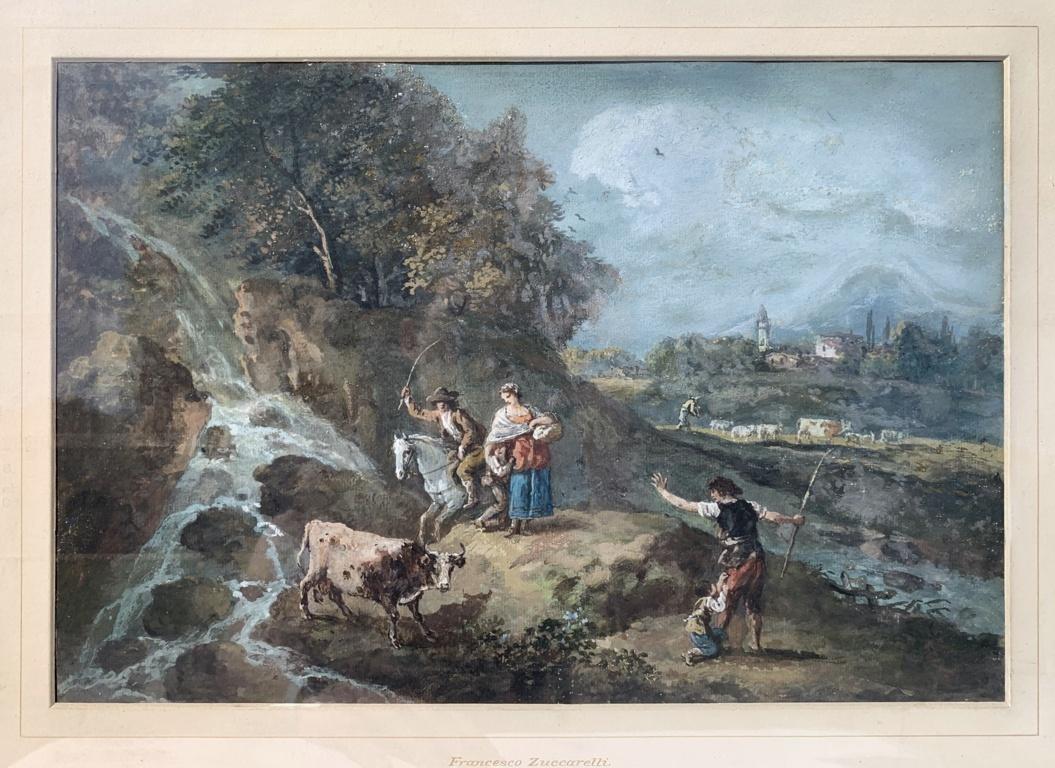 Francesco Zuccarelli (Masterly vénitien) - Peinture de paysage du 18e siècle en vente 1
