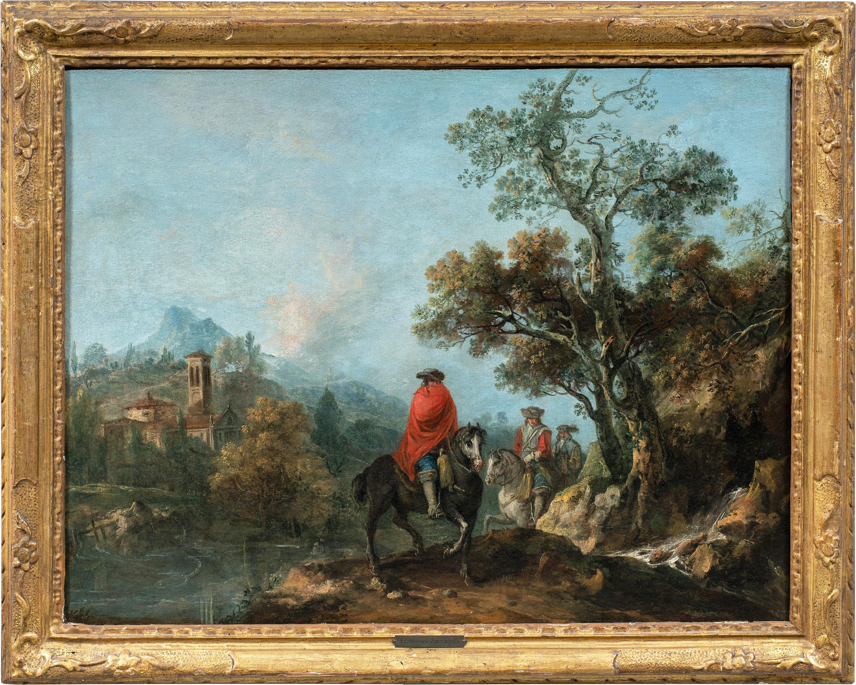 Francesco Zuccarelli Venetian master - 18th century landscape painting - Knights