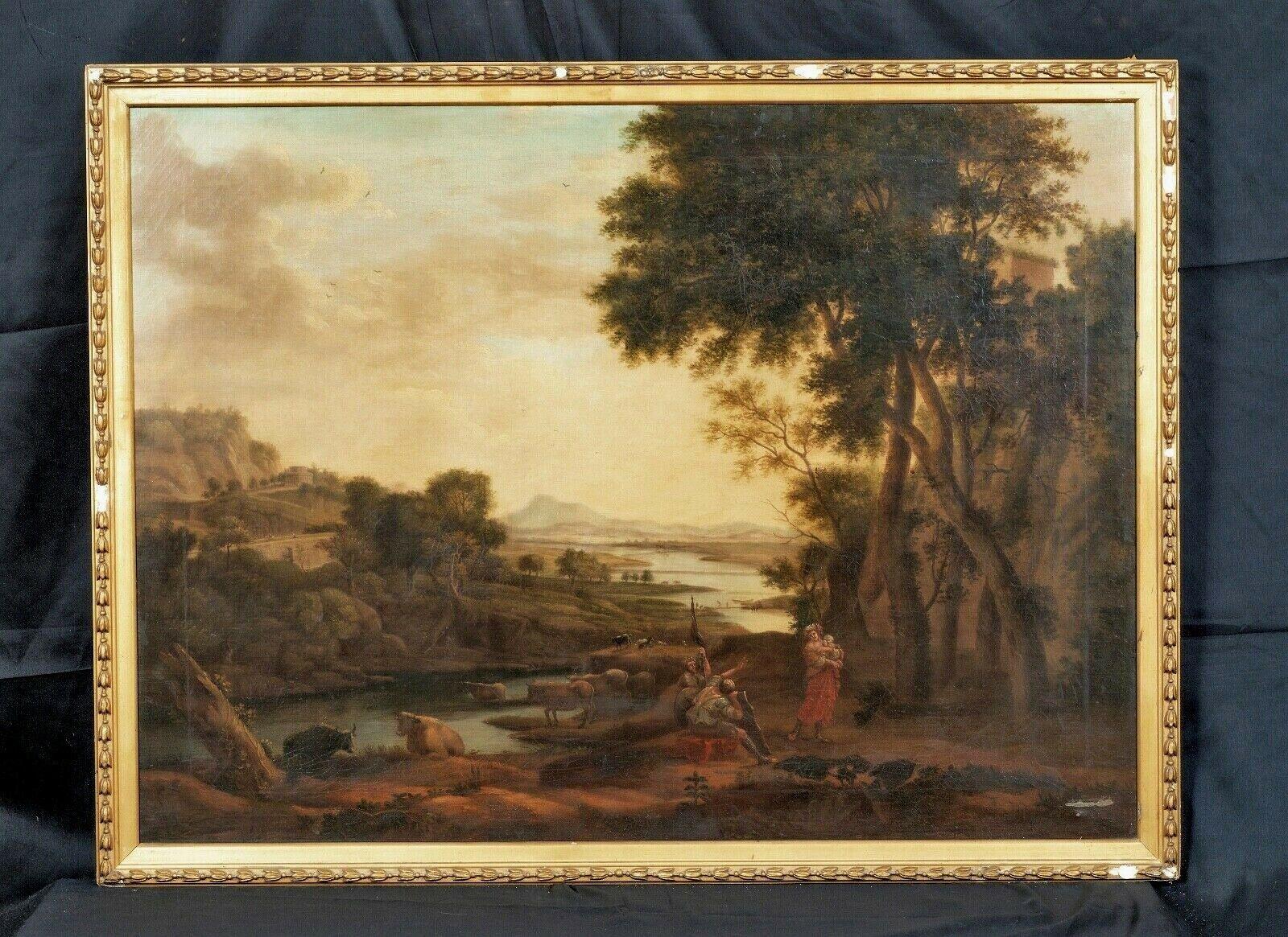 Italianate Capriccio Woodland River Landscape , 18th Century  - Painting by Francesco Zuccarelli