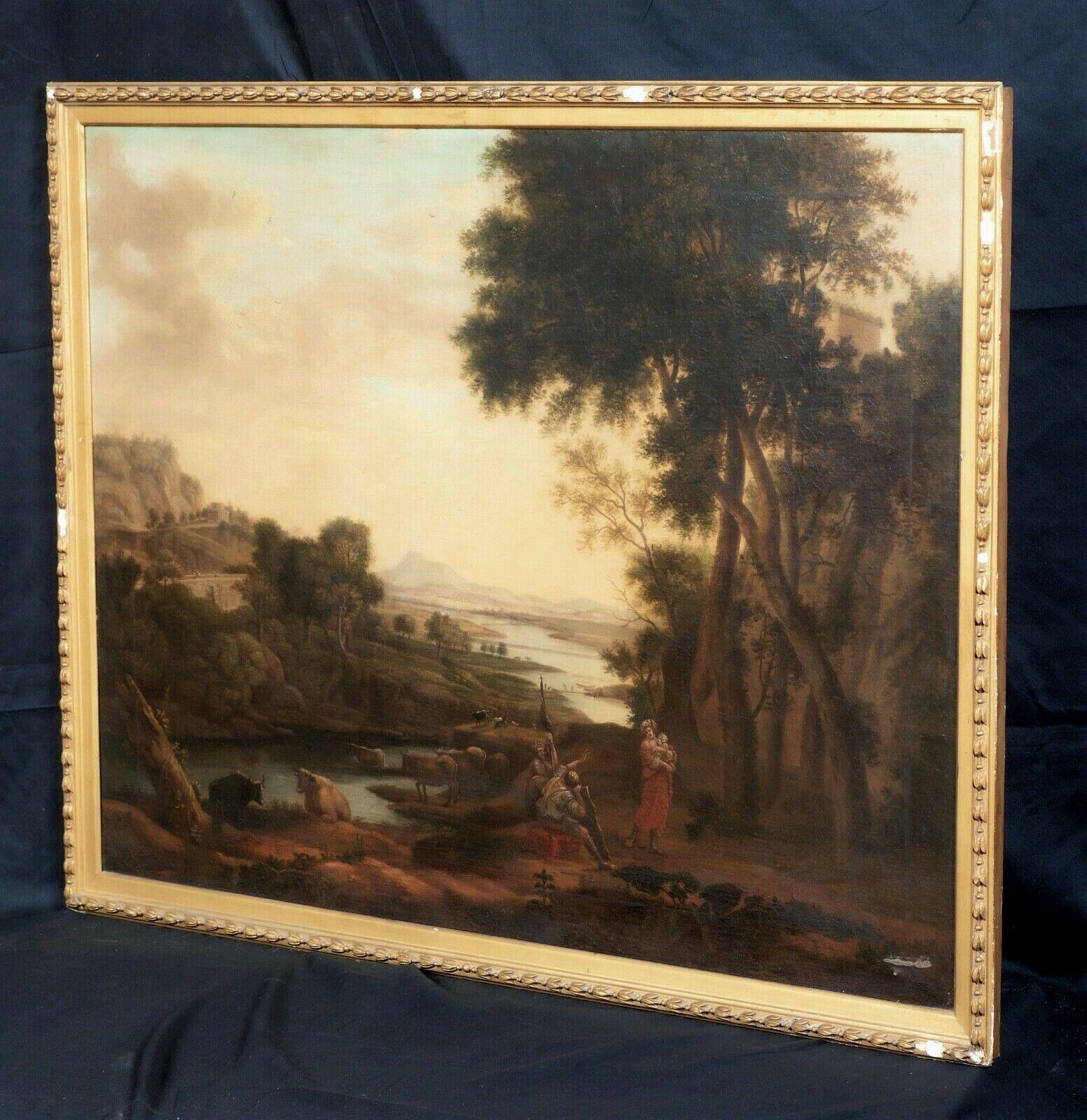 Italianate Capriccio Woodland River Landscape , 18th Century  - Brown Portrait Painting by Francesco Zuccarelli