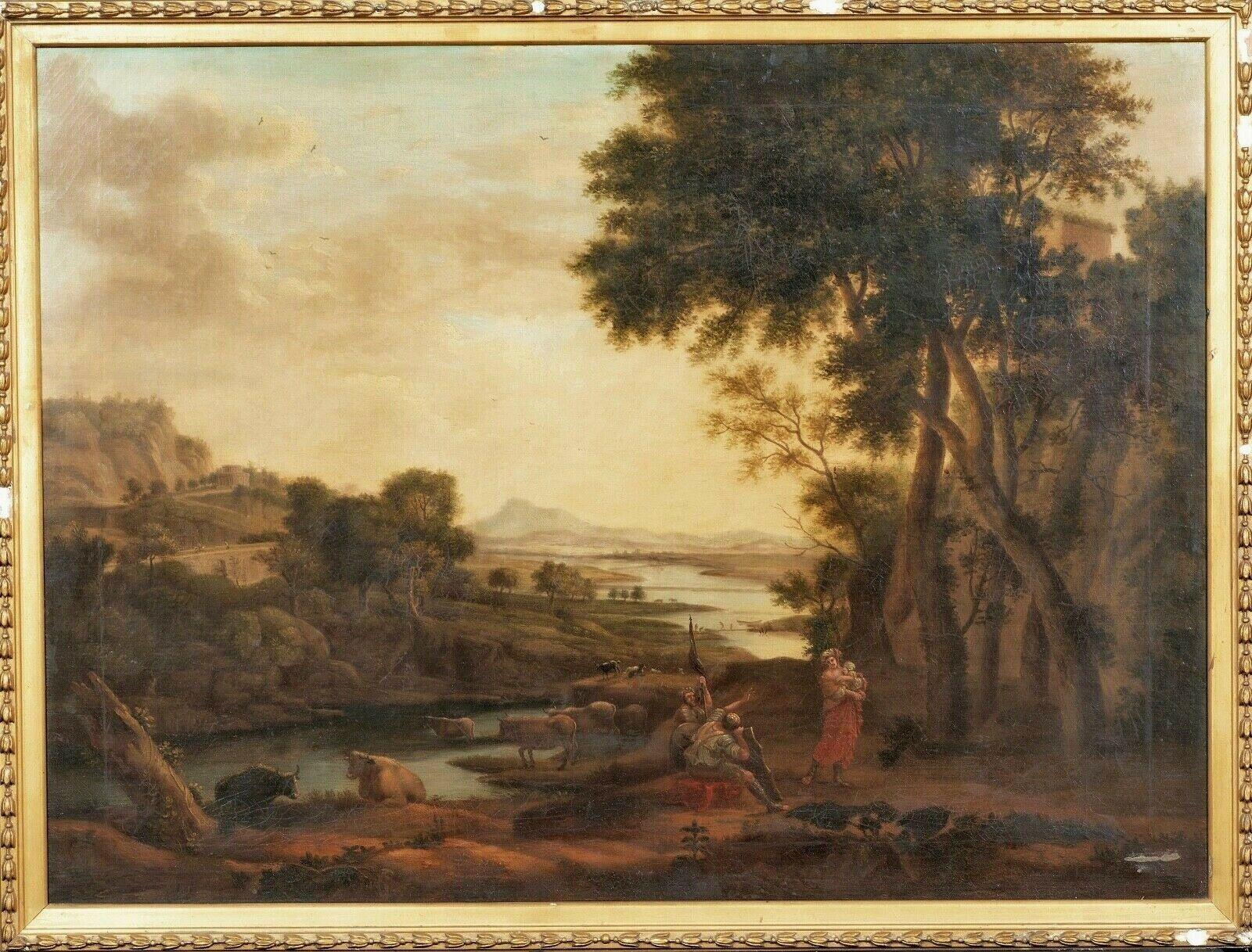 Francesco Zuccarelli Portrait Painting - Italianate Capriccio Woodland River Landscape , 18th Century 