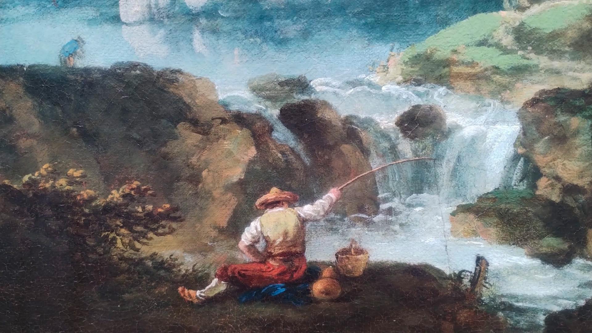 Landschaft mit Fluss und Wasserfall aus dem 18. Jahrhundert von Francesco Zuccarelli im Angebot 1