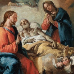 Francesco Zugno (venezianischer Meister) - 18. Jahrhundert Figurenmalerei - Transit des Heiligen