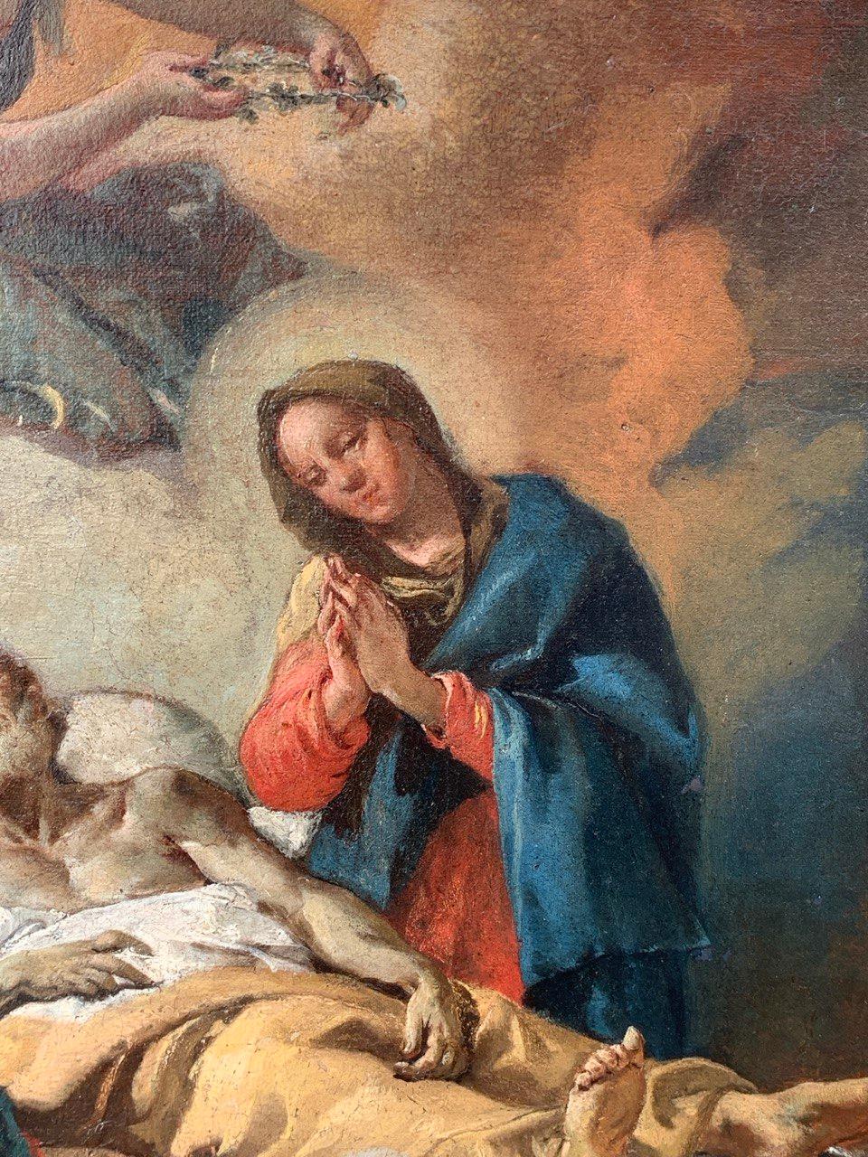 Francesco Zugno (venezianischer Meister) - 18. Jahrhundert Figurenmalerei - Transit des Heiligen im Angebot 3