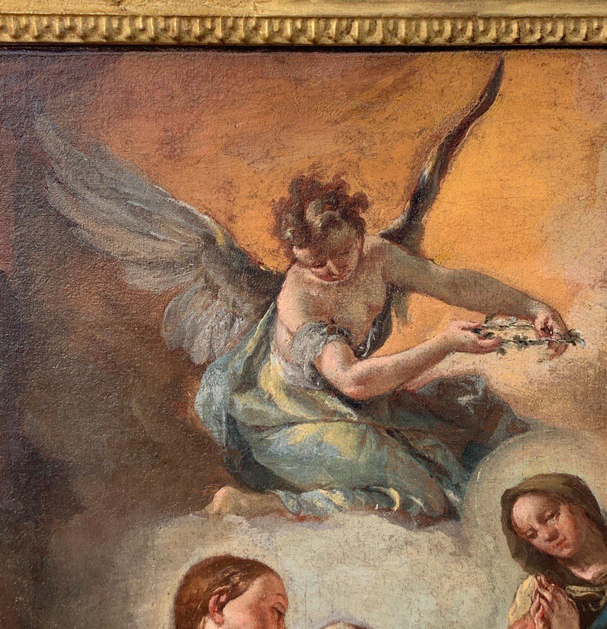 Francesco Zugno (venezianischer Meister) - 18. Jahrhundert Figurenmalerei - Transit des Heiligen im Angebot 4