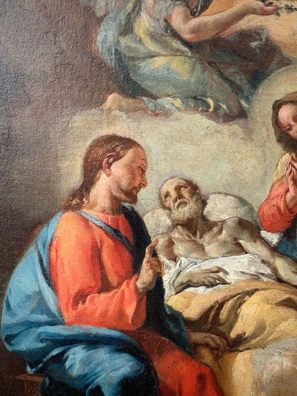 Francesco Zugno (venezianischer Meister) - 18. Jahrhundert Figurenmalerei - Transit des Heiligen im Angebot 5