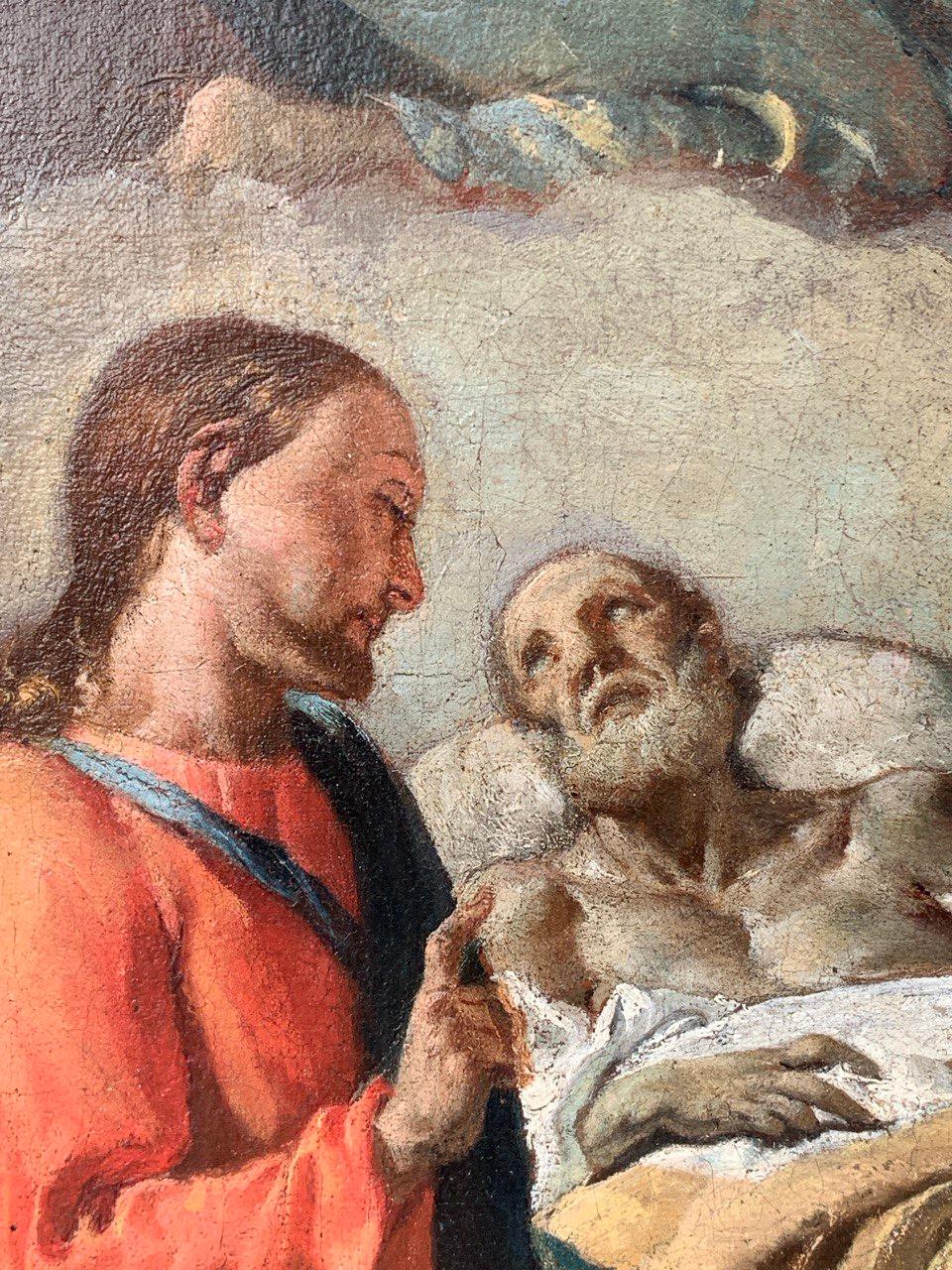 Francesco Zugno (venezianischer Meister) - 18. Jahrhundert Figurenmalerei - Transit des Heiligen im Angebot 8