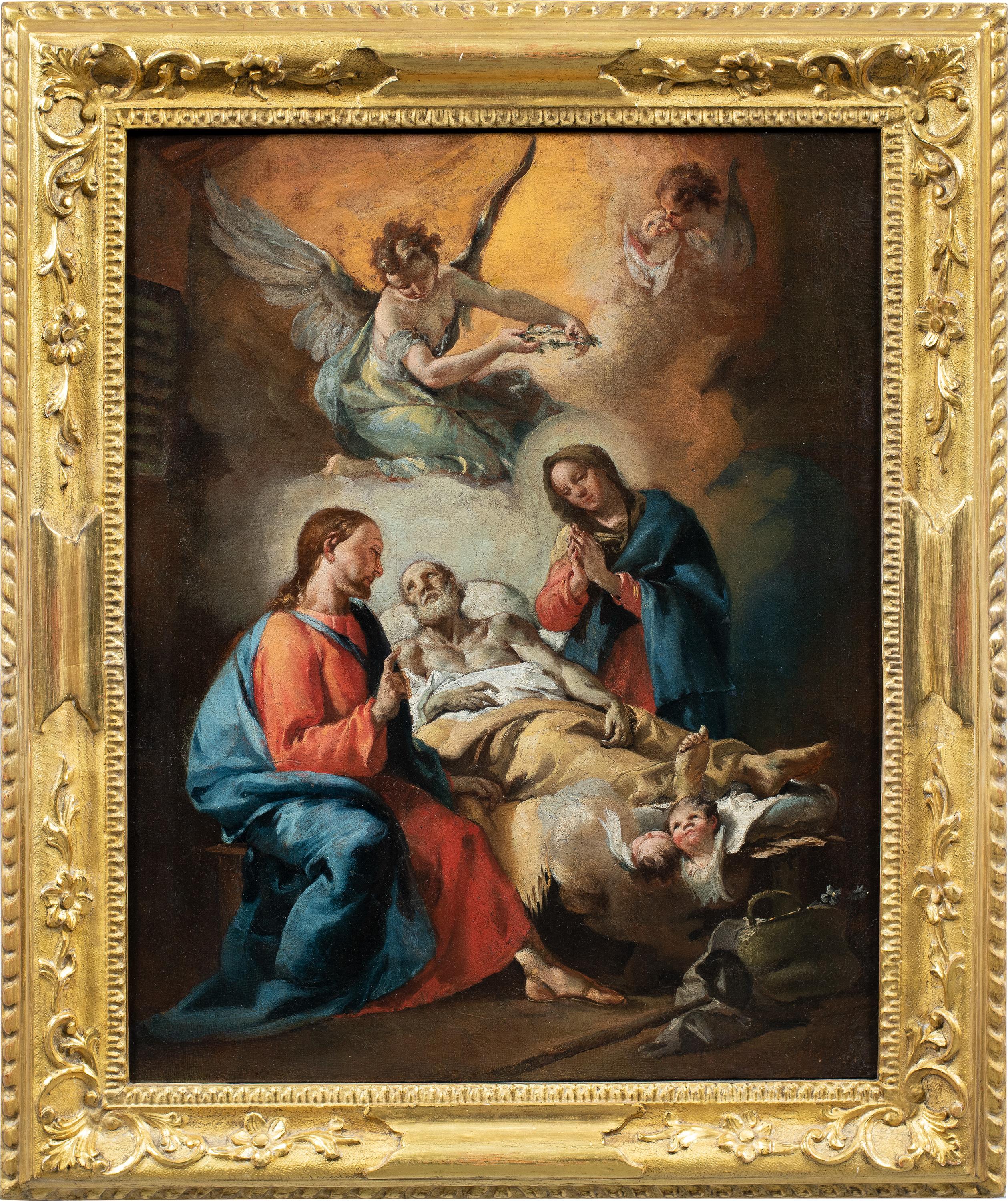 Francesco Zugno (venezianischer Meister) - 18. Jahrhundert Figurenmalerei - Transit des Heiligen