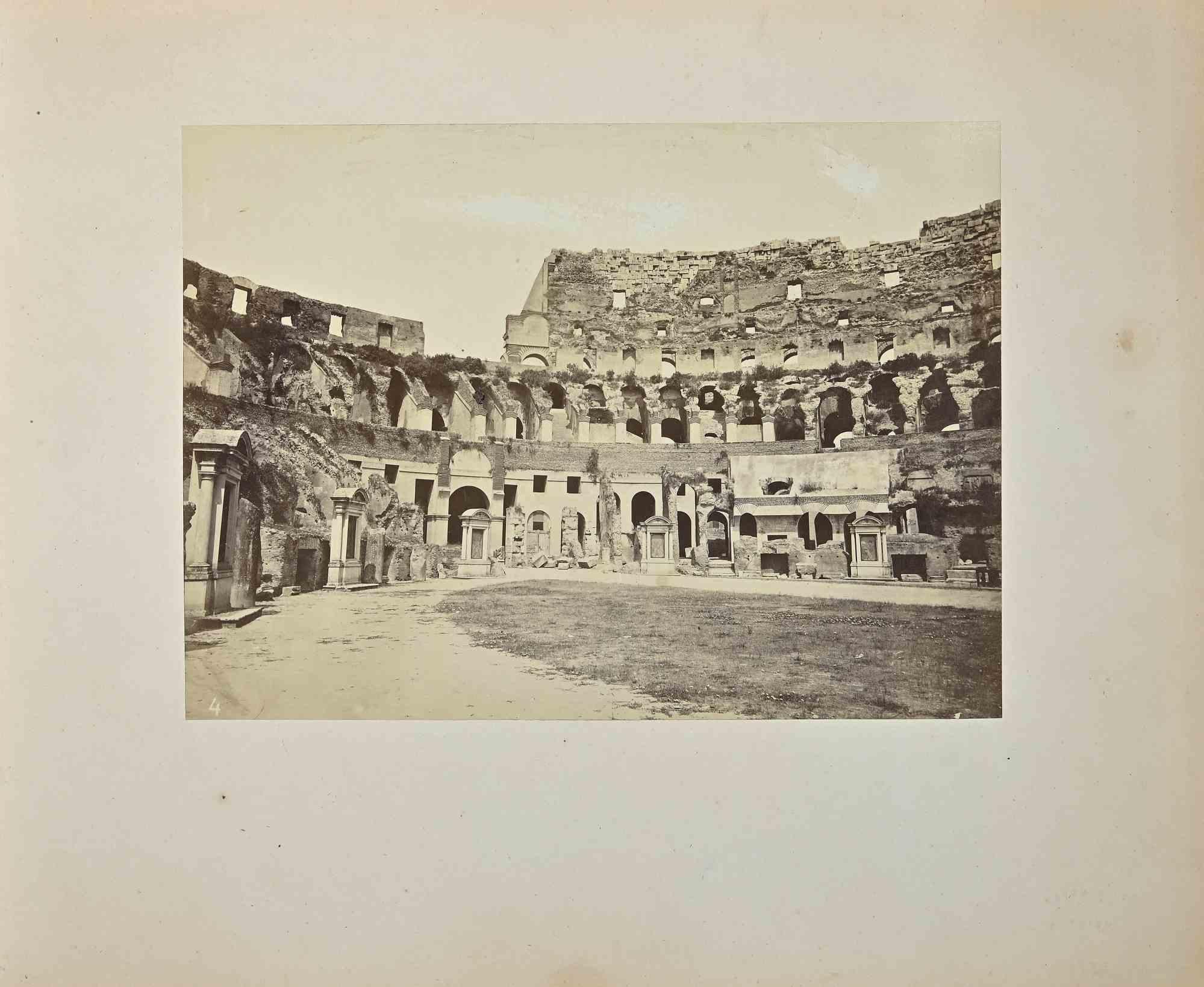 Franceso Sidoli Black and White Photograph - Colosseum Before Excavation- Photograph by F. Sidoli - 19th Century