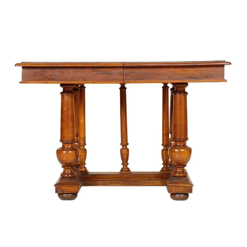 French Provencal Early 19th Century Empire Extendable Table Solid Walnut In Good Condition For Sale In Vigonza, Padua