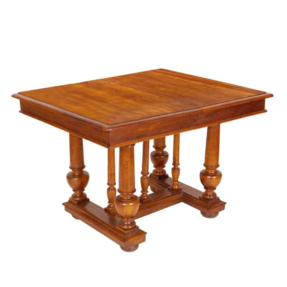 Ausziehbarer französischer provenzalischer Empire-Tisch aus massivem Nussbaumholz, frühes 19. Jahrhundert
