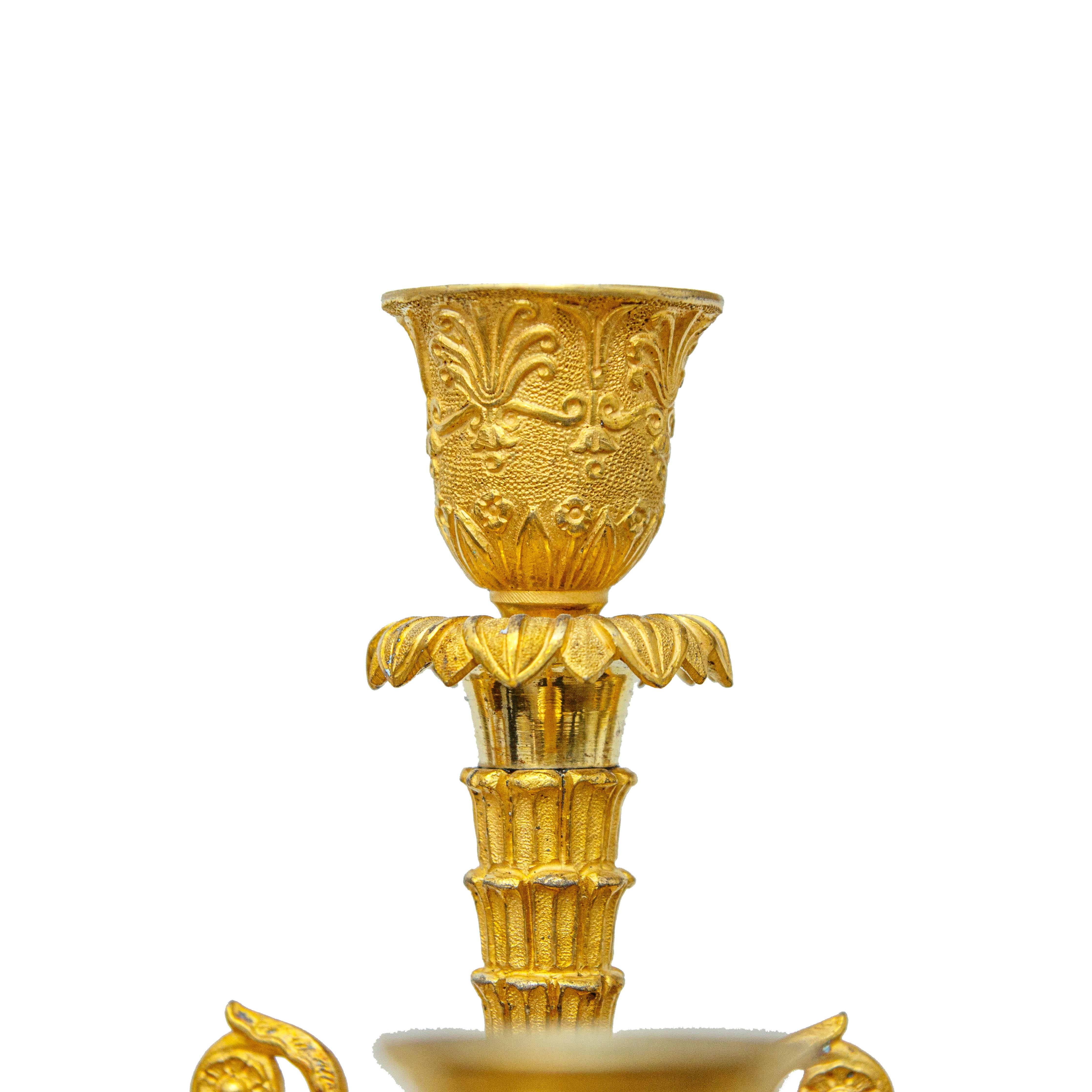 Francia, epoca Impero, Coppia di candelabri a quattro luci In condizioni buone in vendita a Milan, IT