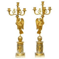 Francia, epoca Impero, Coppia di candelabri a quattro luci