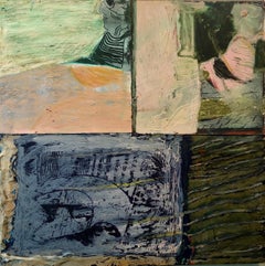 Elle observe l'art des techniques mixtes, collage de peinture, construction murale, abstraction figurative