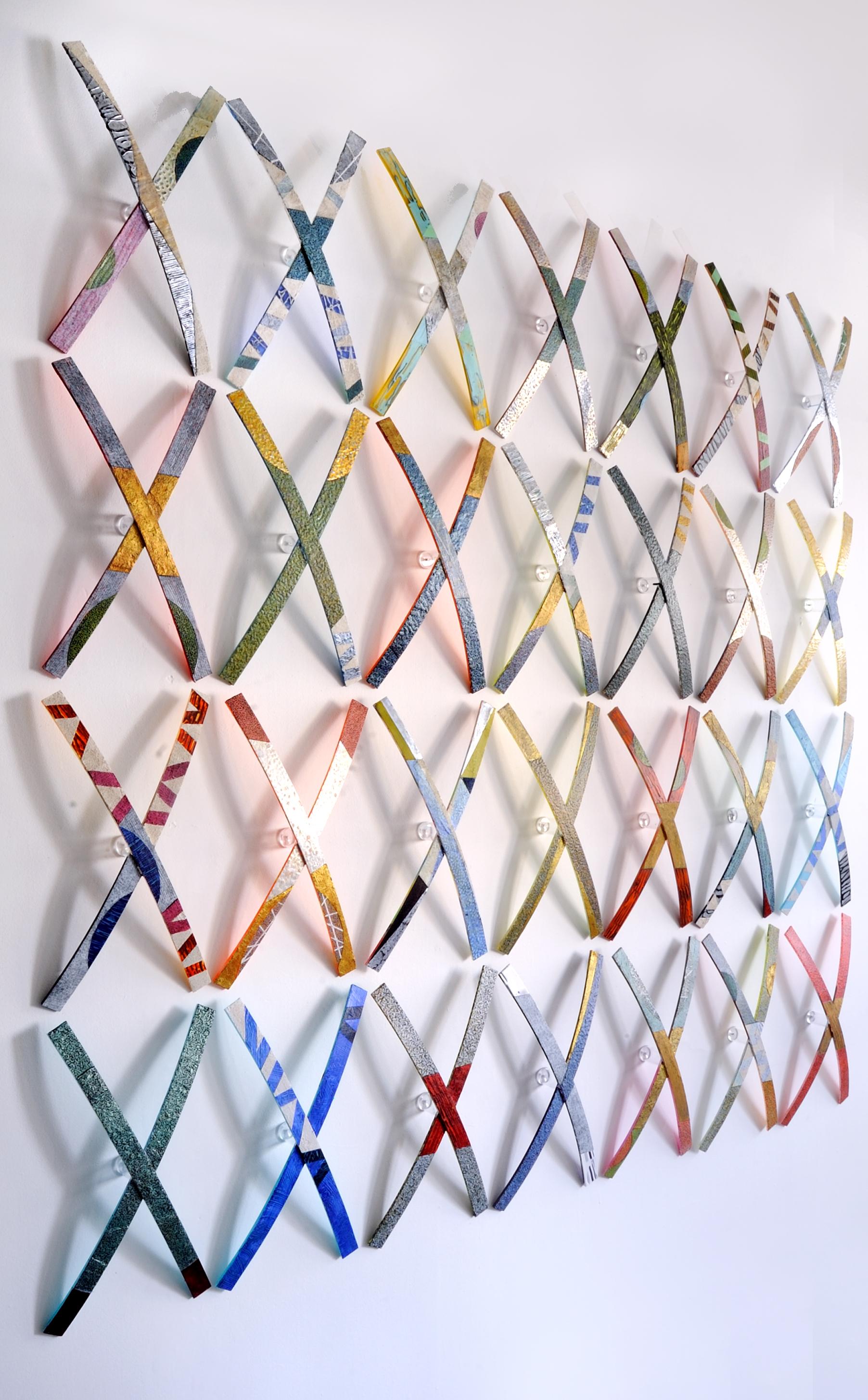 Asse 15  (scultura, texture, pittura, astratto, motivi, geometrico) - Painting di Francie Hester