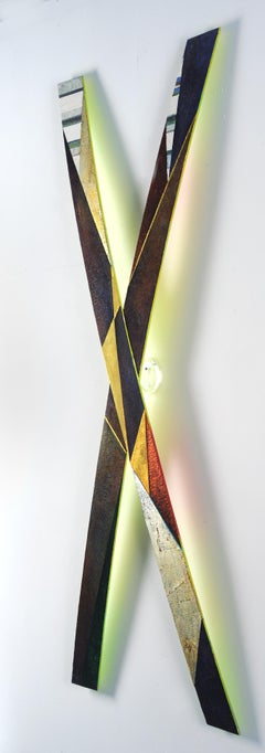 Axis 24 n°1 (abstraite, sculpturale, neutre, tons terreux, motifs, lignes)