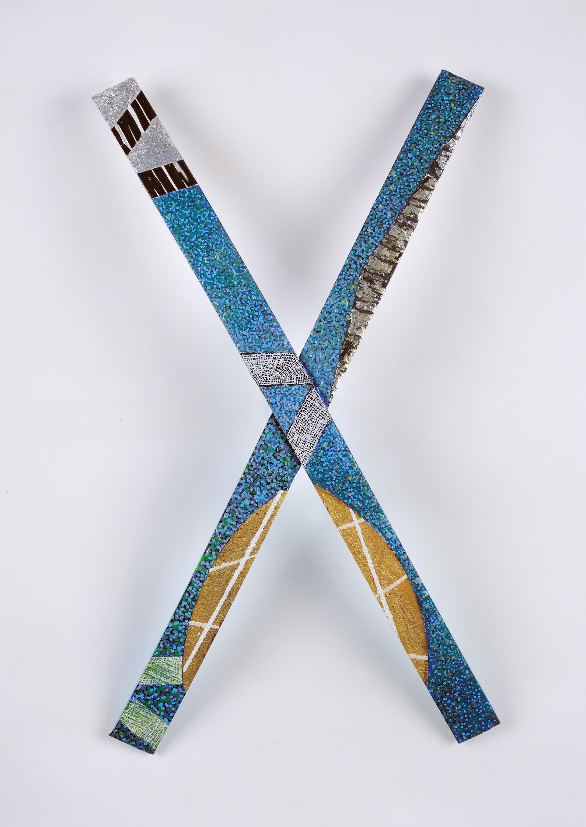 Abstract Painting di Francie Hester - Asse 29  (scultura, texture, pittura, astratto, motivi, geometrico)