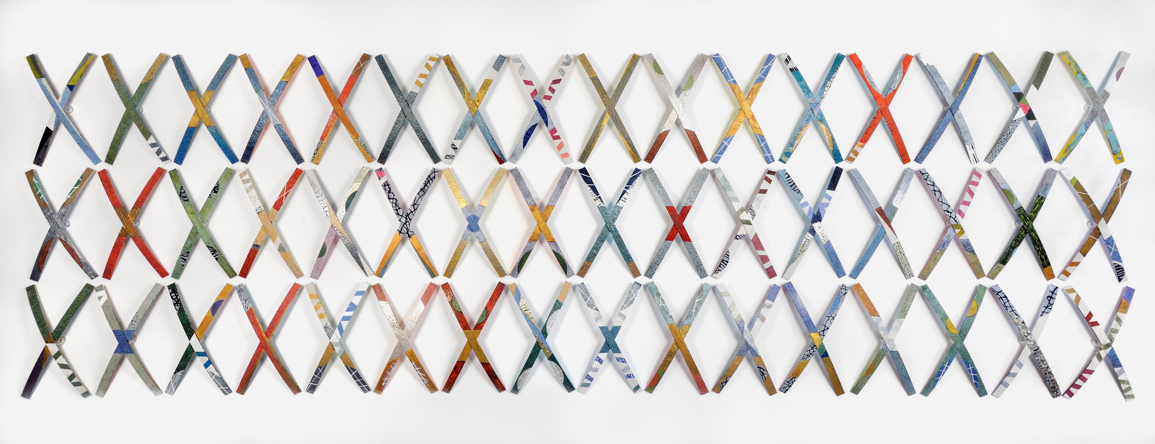 Asse 35  (scultura, texture, pittura, astratto, motivi, geometrico) - Painting Astratto di Francie Hester