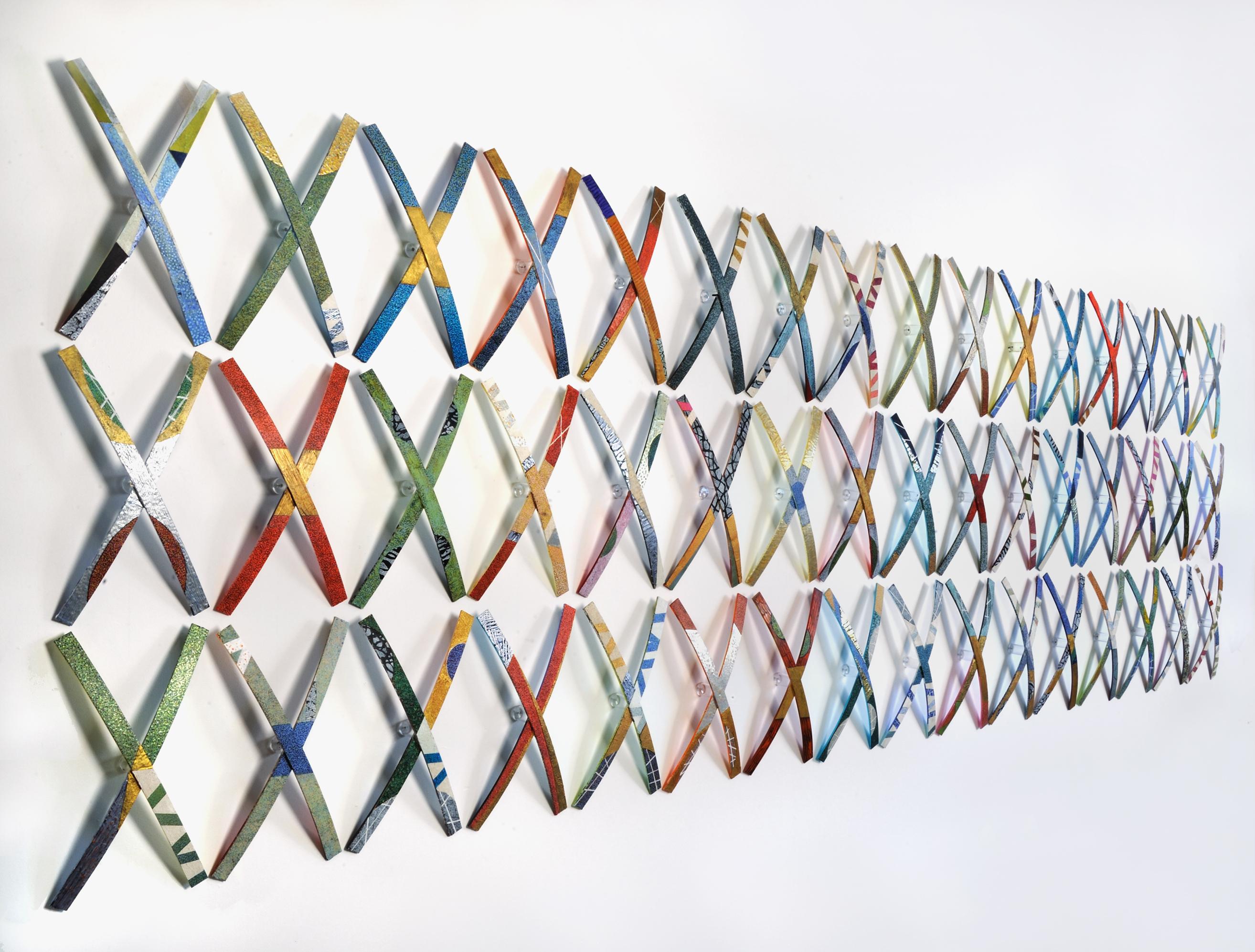 Asse 41  (scultura, texture, pittura, astratto, motivi, geometrico) - Painting di Francie Hester