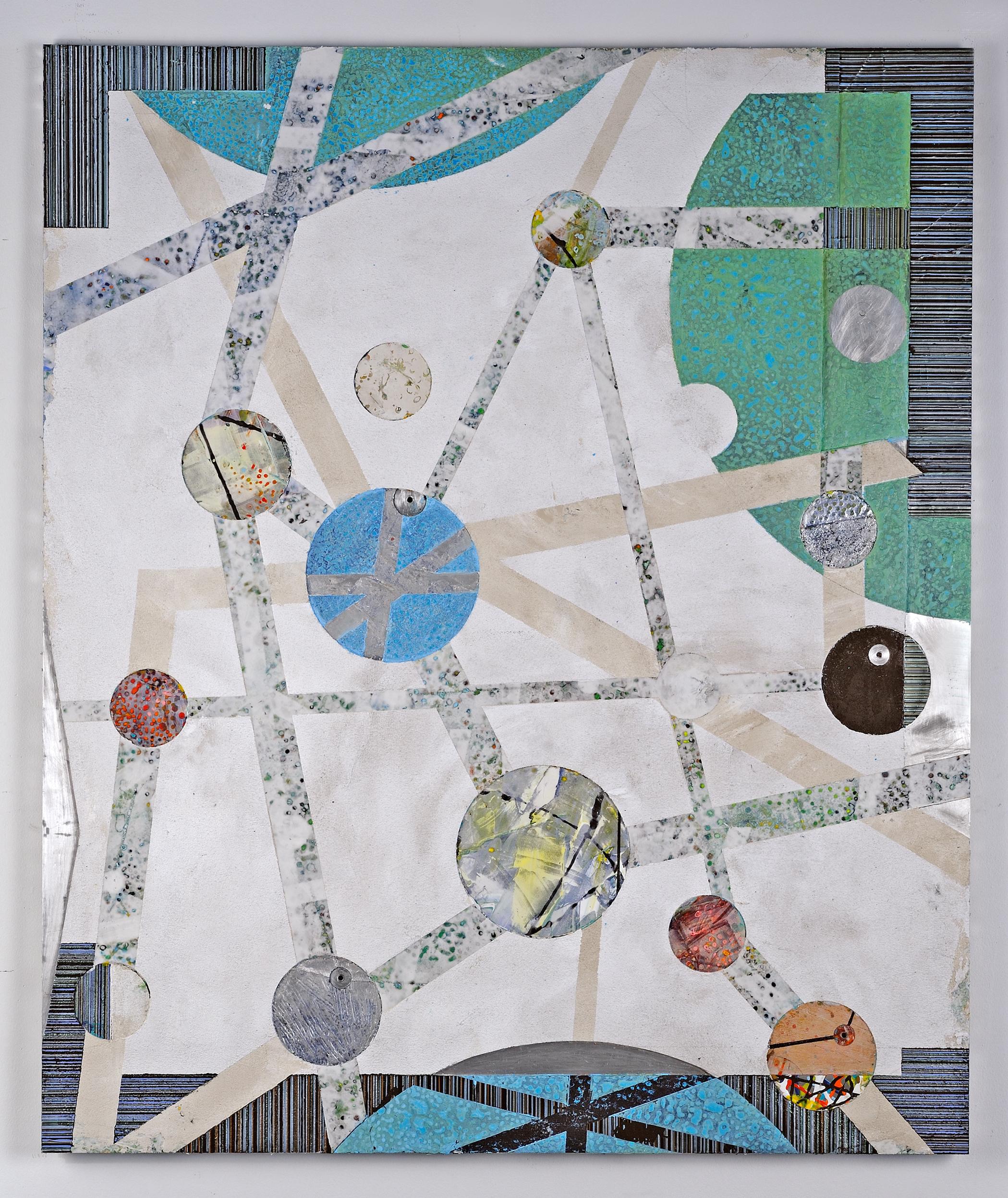 Confluenza 22 D. A.  (scultura, texture, pittura, astratto, motivi, geometrico) - Painting di Francie Hester
