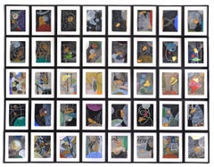 Daily Drawing Series - 40 Days, original drawings, large scale installation