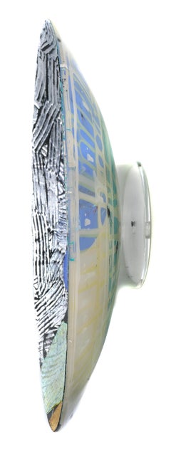 Vessel #2, multicolored mixed media sculptural piece, textured, 22" diameter