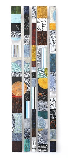 Strata 20 Set C, multicolored mixed media sculptural piece on aluminum