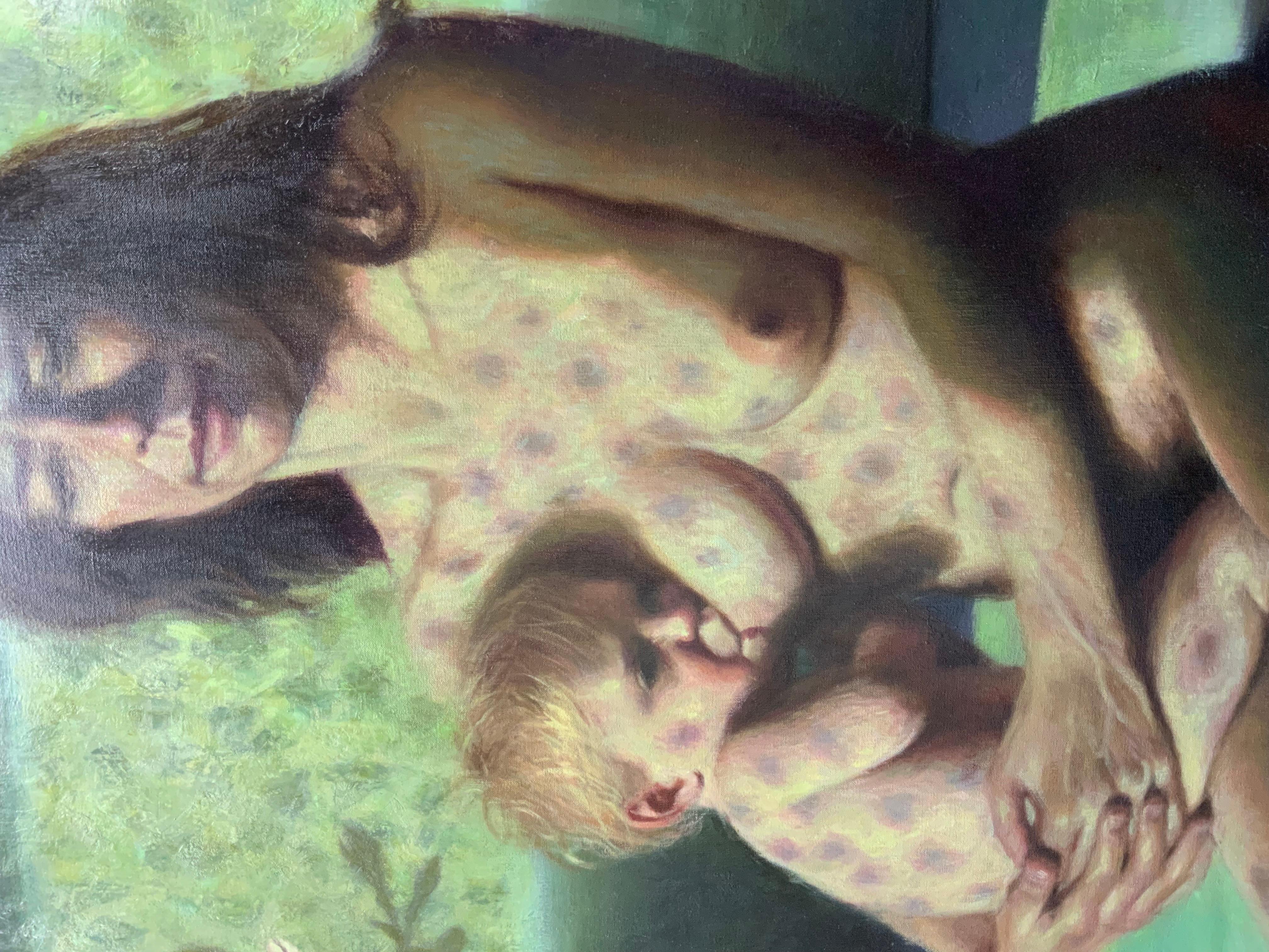 Muster des Lebens (Schwarz), Nude Painting, von Francien Krieg