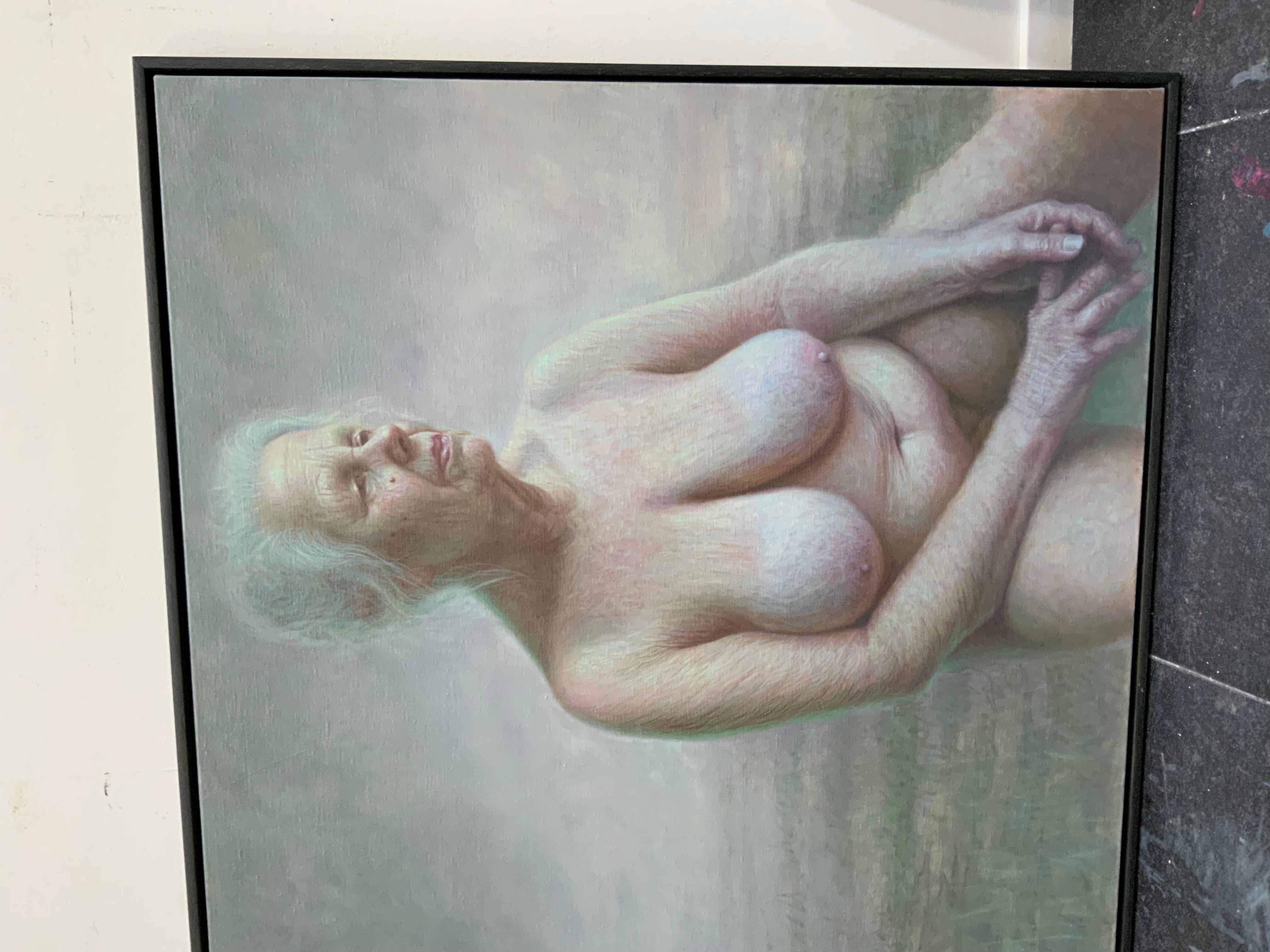 Perfect imperfections - Gray Nude Painting by Francien Krieg