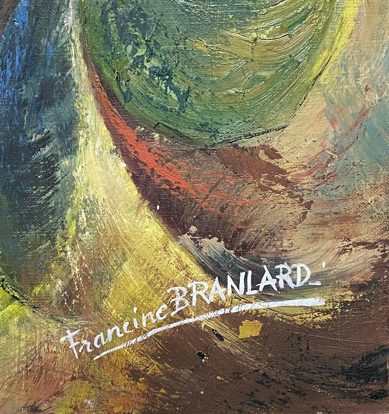FRANCINE BRANIARD - HUGE FRENCH SURREALIST SIGNED OIL - FANTASY FIGURES For Sale 1