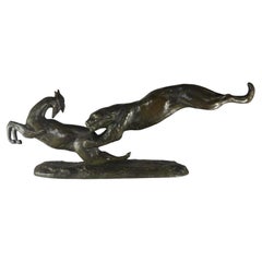 Francine Cartier Art Deco Group, Panther and Antelope