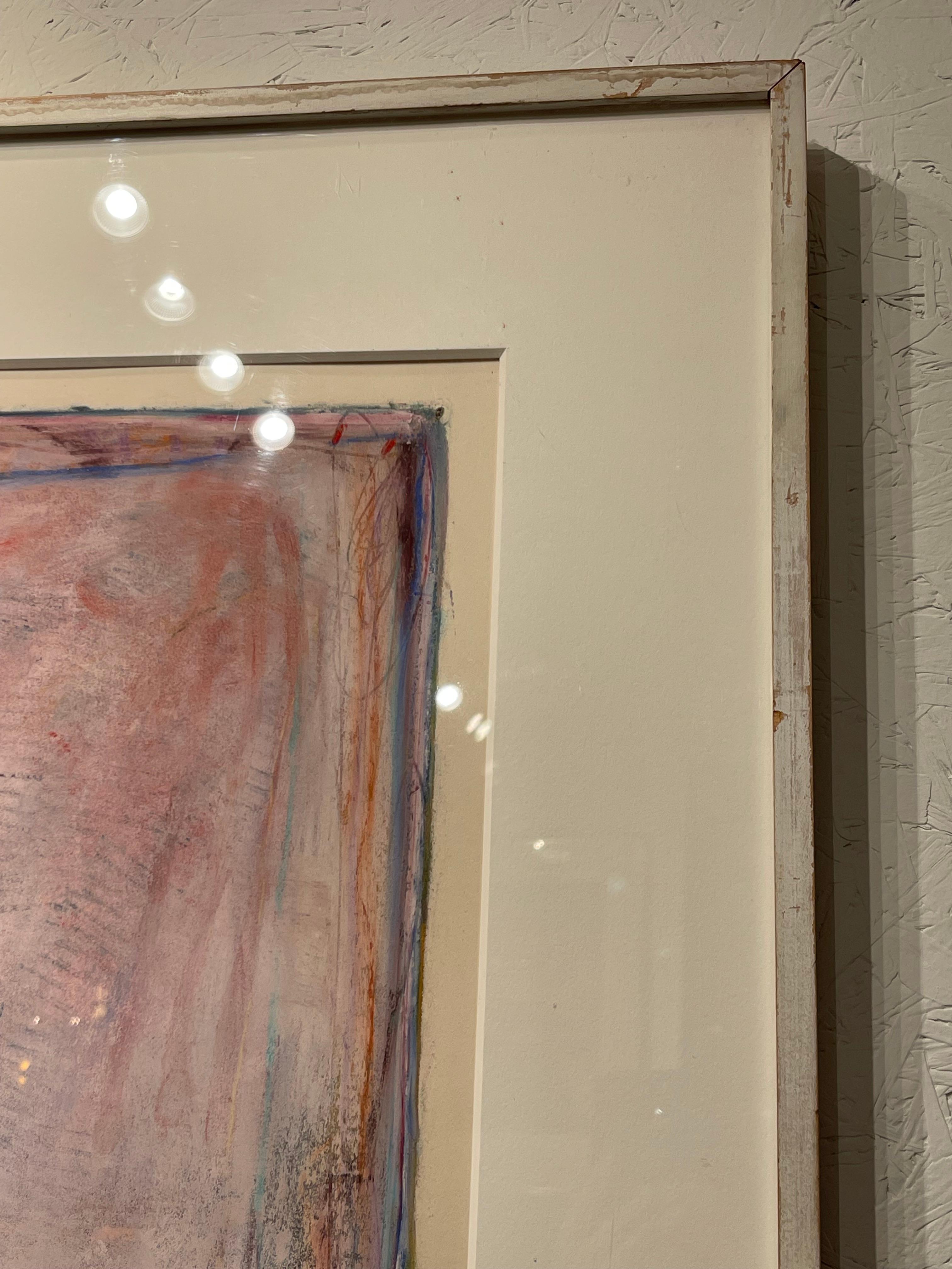 Francine Matarazzo Pastell auf Papier, 1980er Jahre (Glas) im Angebot