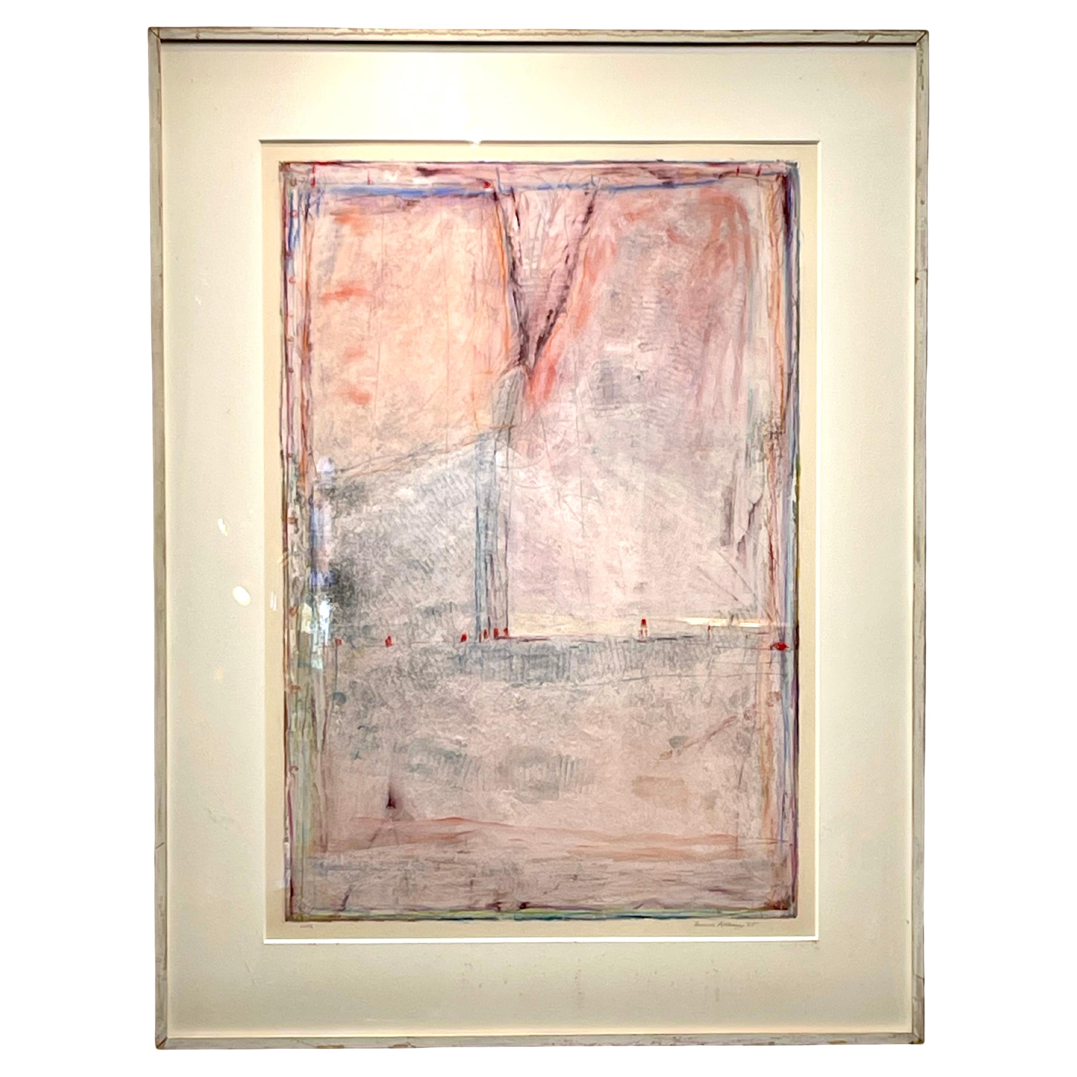 Francine Matarazzo Modernist Pastel on Paper, 1980s