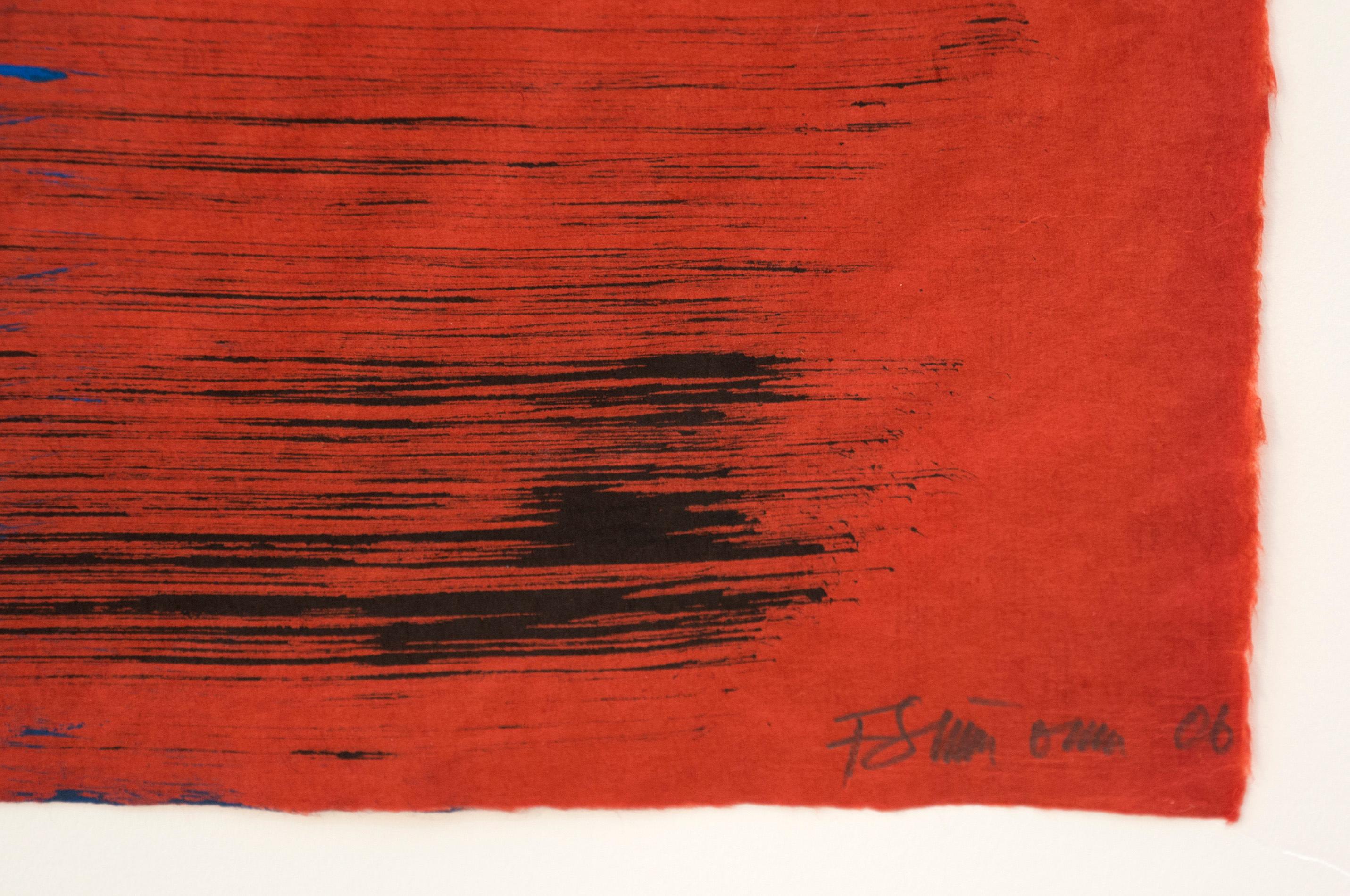 Éloge à Scarlatti en rouge - audacieux, géométrique, abstrait, collage sur papier en vente 2