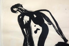 Katherine - forme féminine audacieuse, gestuelle, figurative, huile sur papier