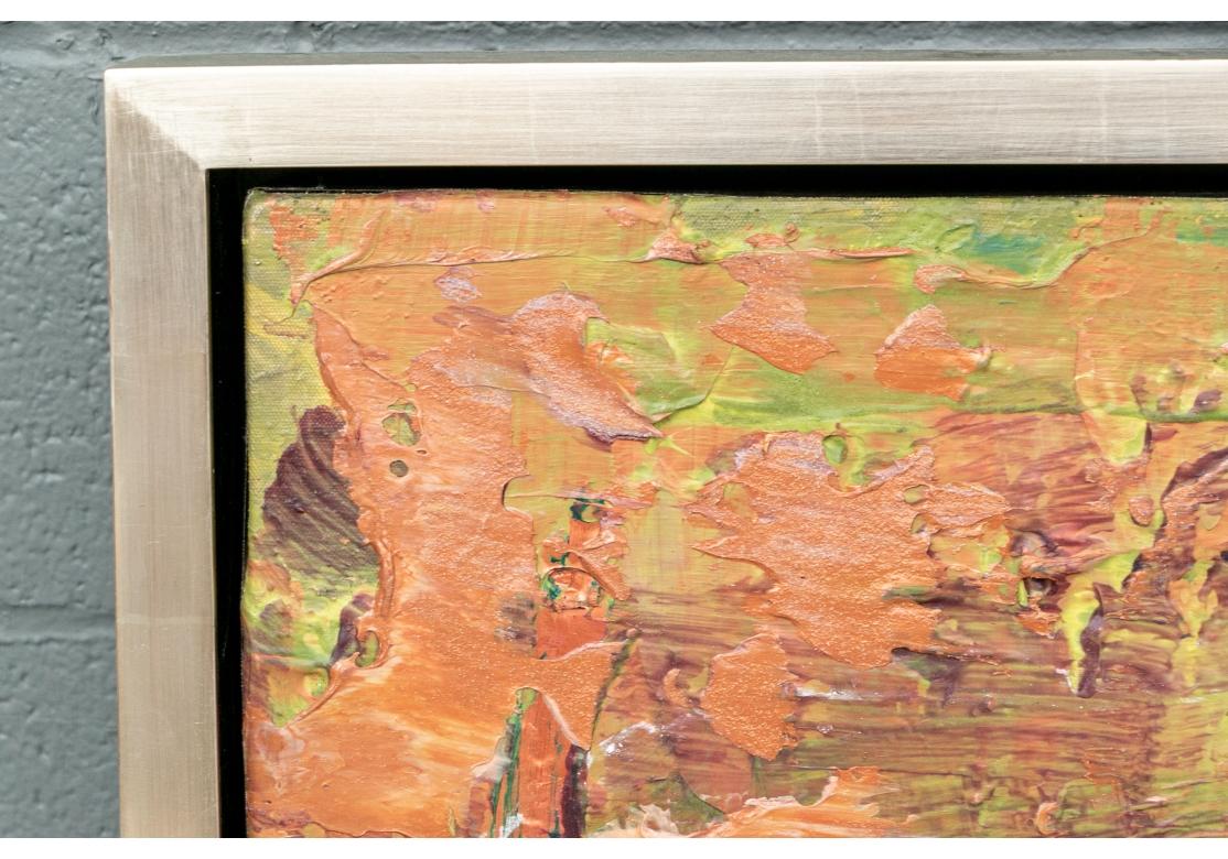 A large and sweeping abstract by New York based artist Francine Tint. Ms. Tint has works in the permanent collections of the Portland Art Museum and the Krannert Art Museum as well as in many private and public collections. Ms. Tint is also known