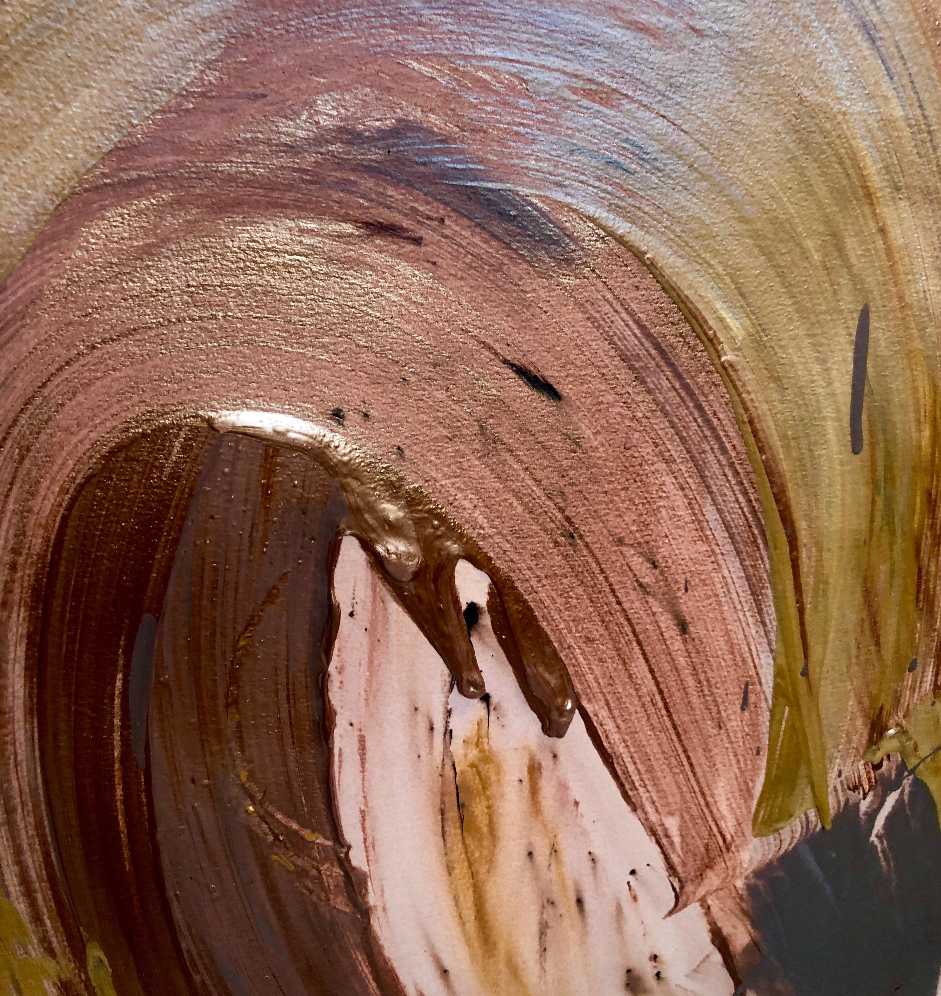 Abstracción gestual contemporánea Pintura de campo de color Mujer Artista Metal Art en venta 7