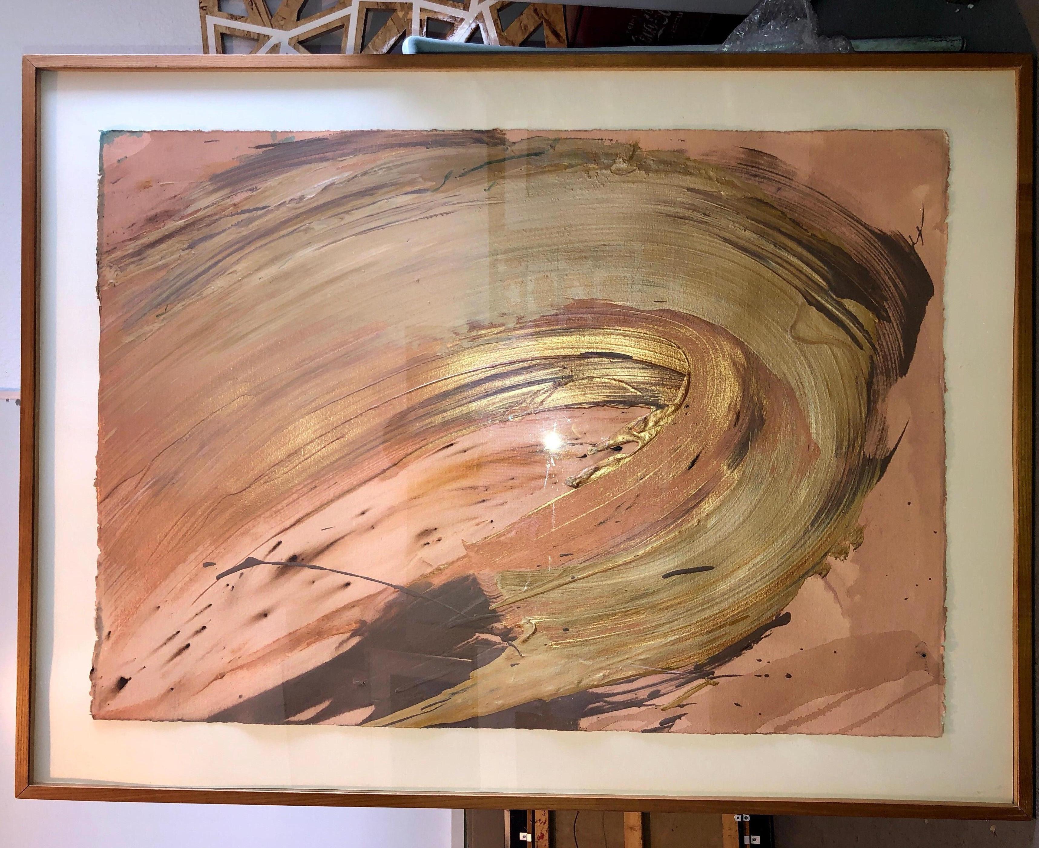 Abstracción gestual contemporánea Pintura de campo de color Mujer Artista Metal Art - Painting de Francine Tint