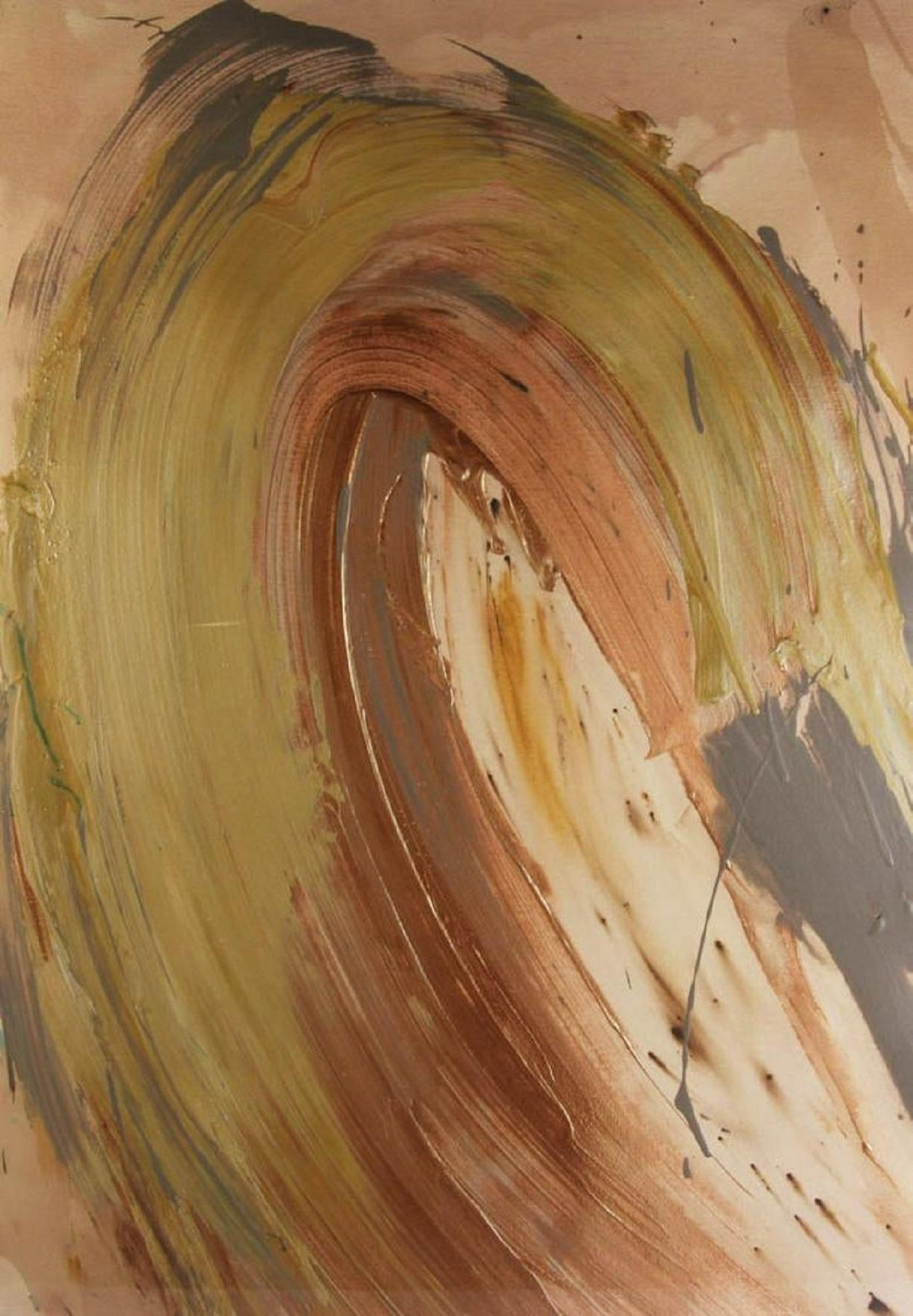 Abstracción gestual contemporánea Pintura de campo de color Mujer Artista Metal Art en venta 3