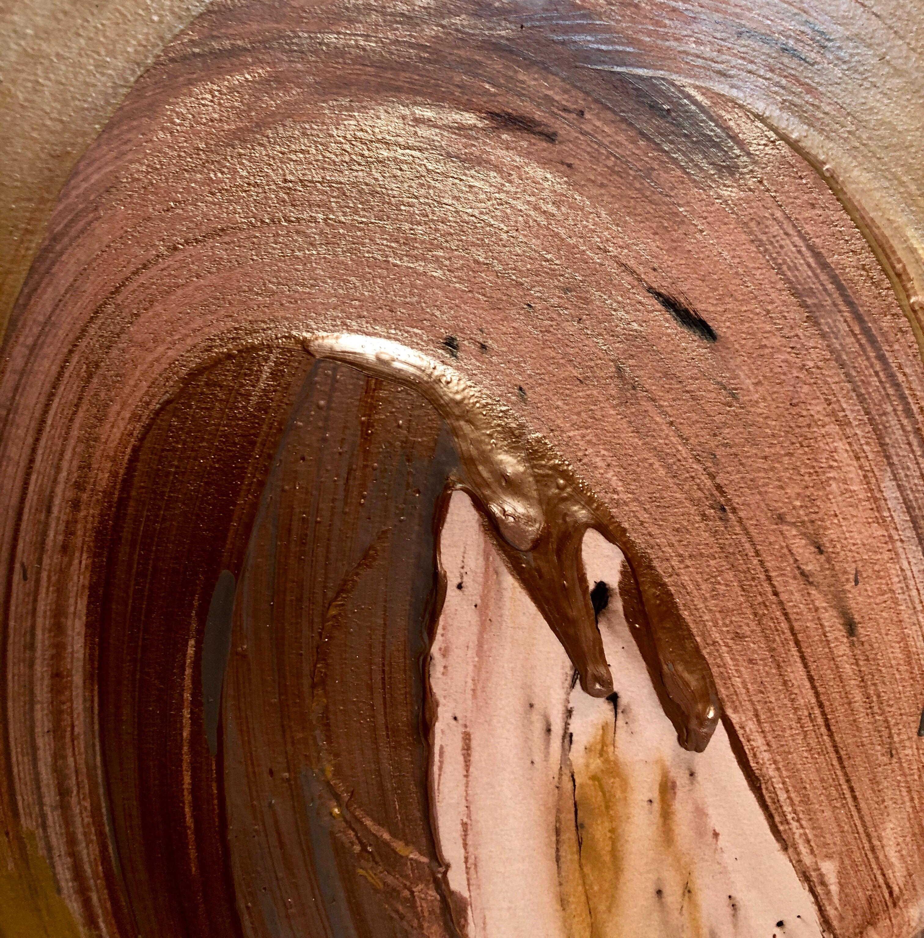 Abstracción gestual contemporánea Pintura de campo de color Mujer Artista Metal Art en venta 4