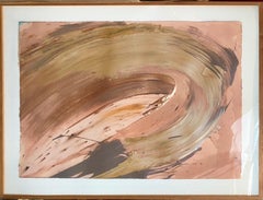 Vintage Contemporary Gestural Abstraction Color Field Painting Woman Artist Metallic Art