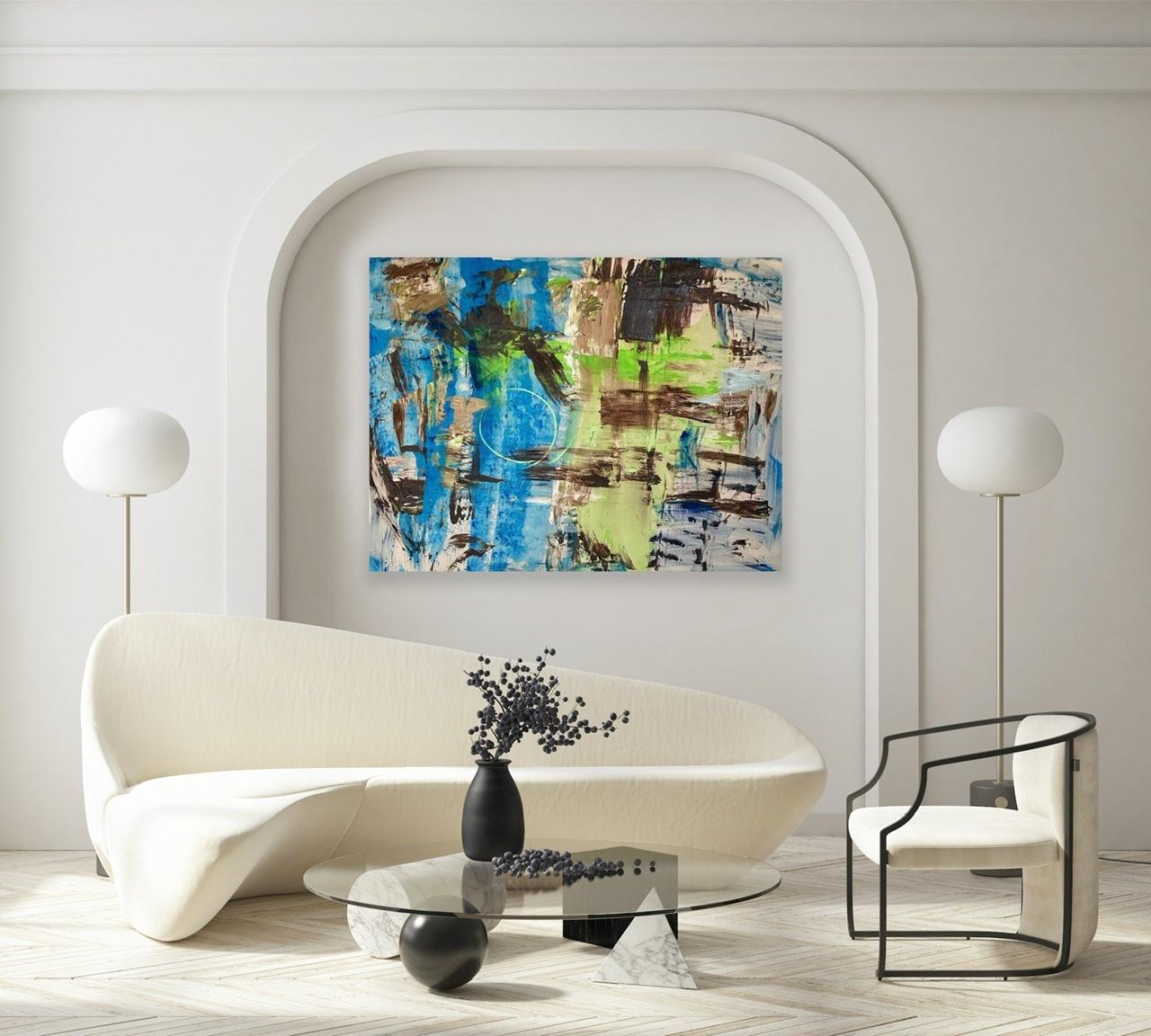 Structured Atmosphere - Abstract Expressionist Painting by Francine Tint